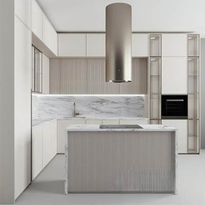 现代厨柜组合 中岛台